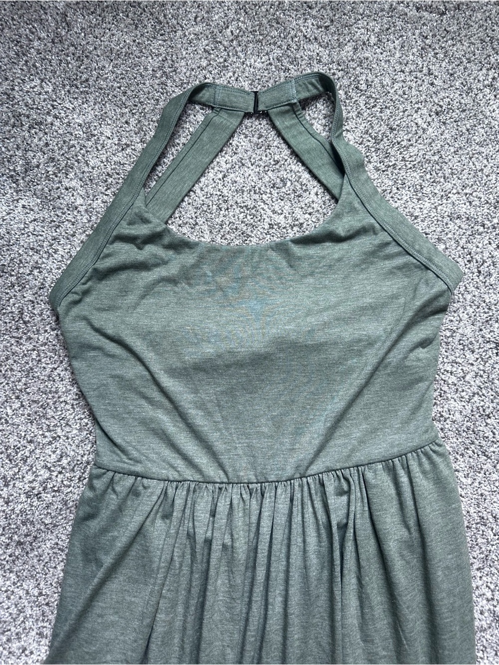 HALARA Olive Green Sleeveless Gathered-Waist Jumpsuit - Picture 7 of 12